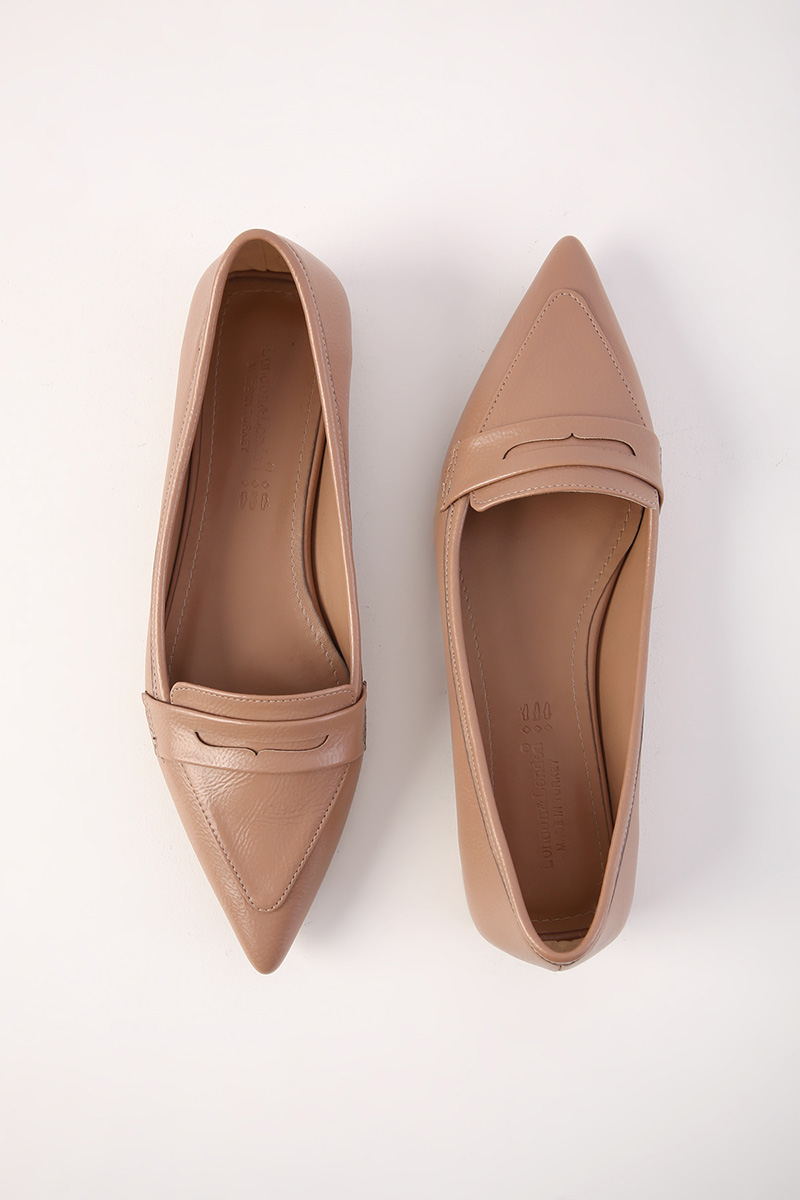 Artificial Leather Pointy-Toed Flat Shoes