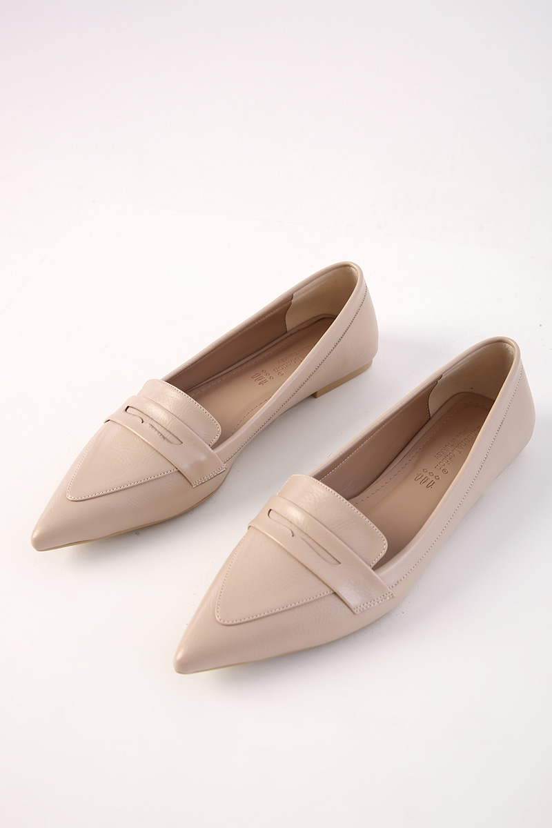 Artificial Leather Pointy-Toed Flat Shoes