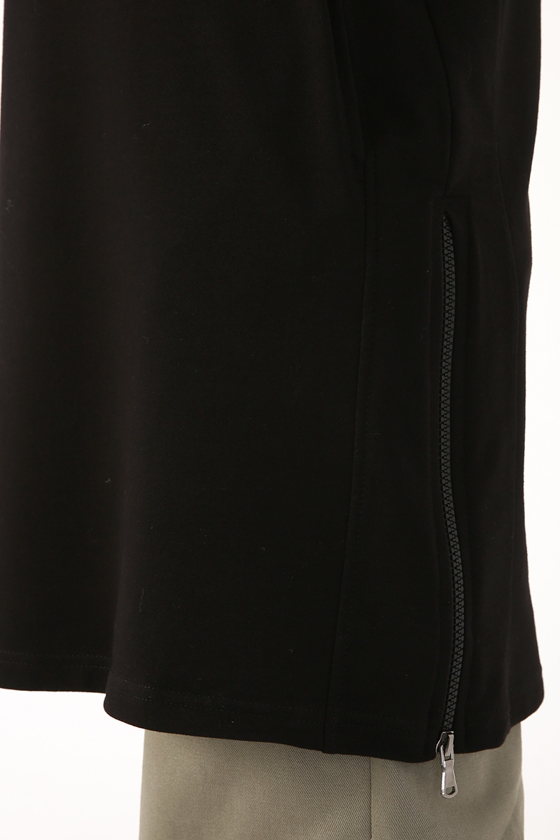 Zipper Slit Detailed Sweatshirt Tunic