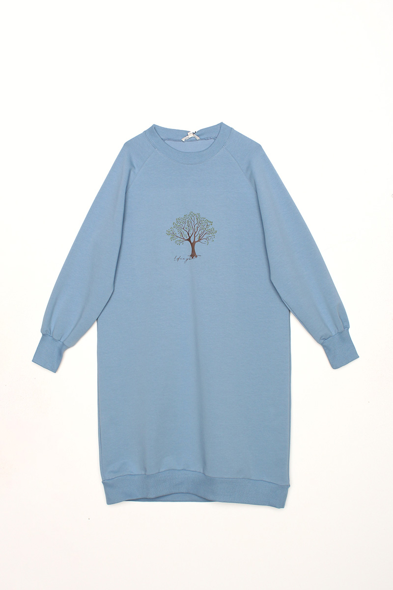 Tree Printed Sweatshirt Tunic