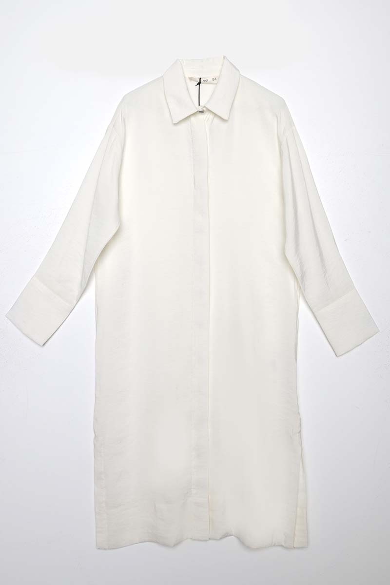 Modal Shirt Tunic with Stone Buttons