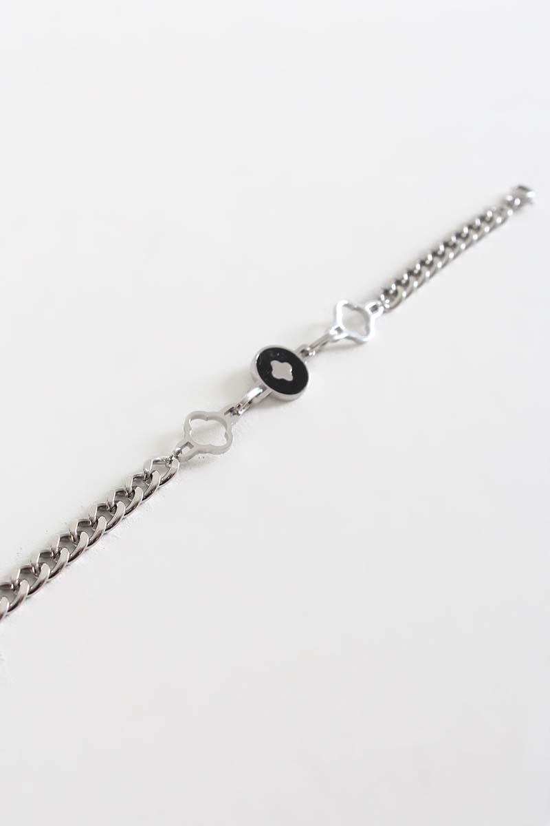 Stoned Steel Chain Bracelet