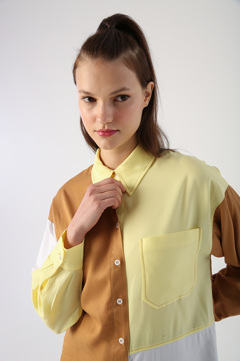 Single Pocket Viscose Fabric Shirt Tunic