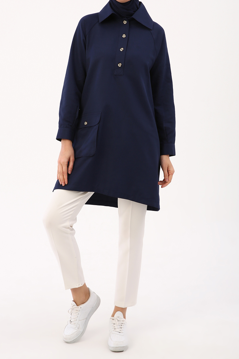 Pocket and Button Detailed Tunic
