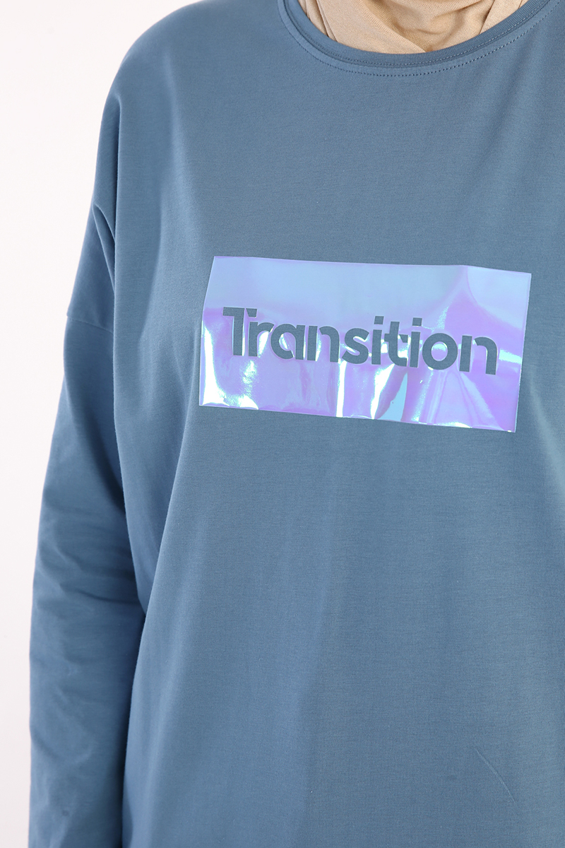 Transition Baskılı Uzun Kollu T-Shirt Tunik