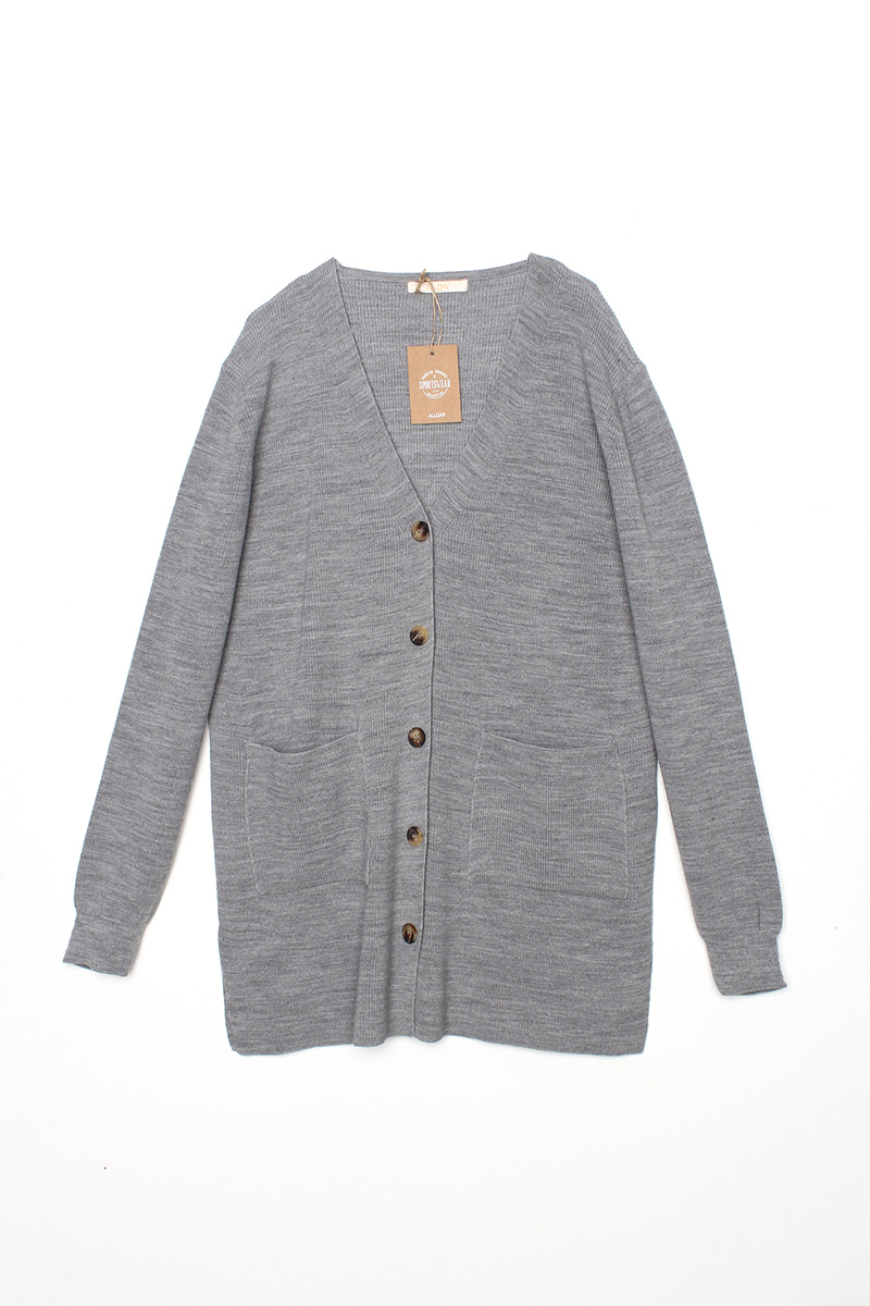 V Neck Button Front Knitwear Cardigan