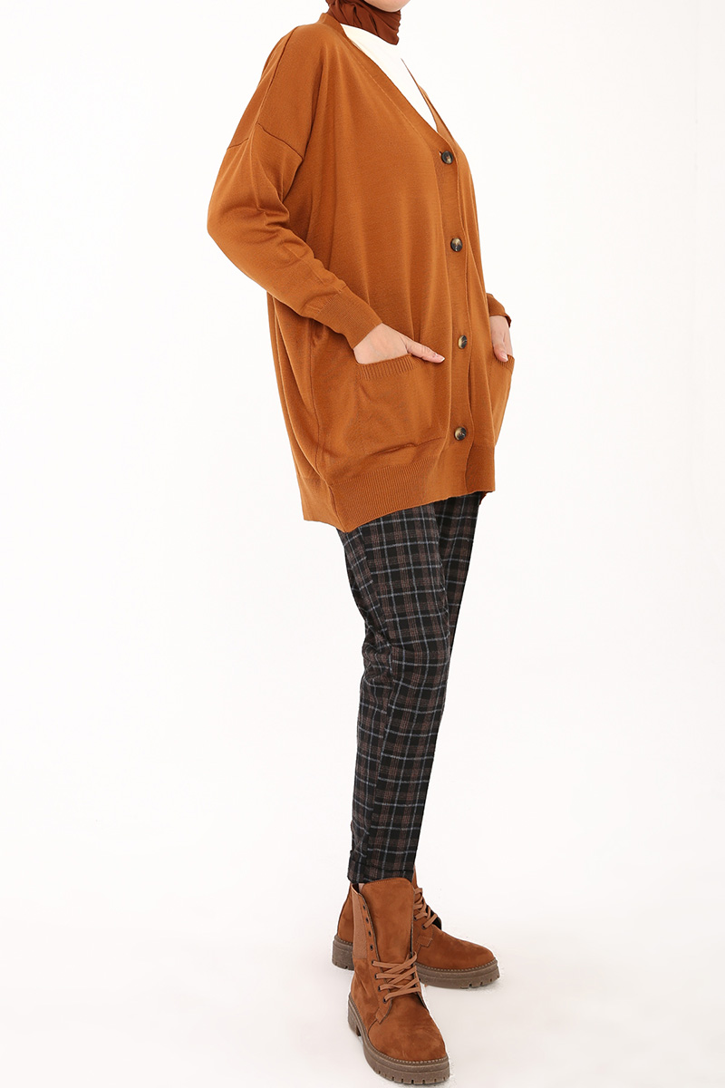 Button Front Knitwear Cardigan with Pockets