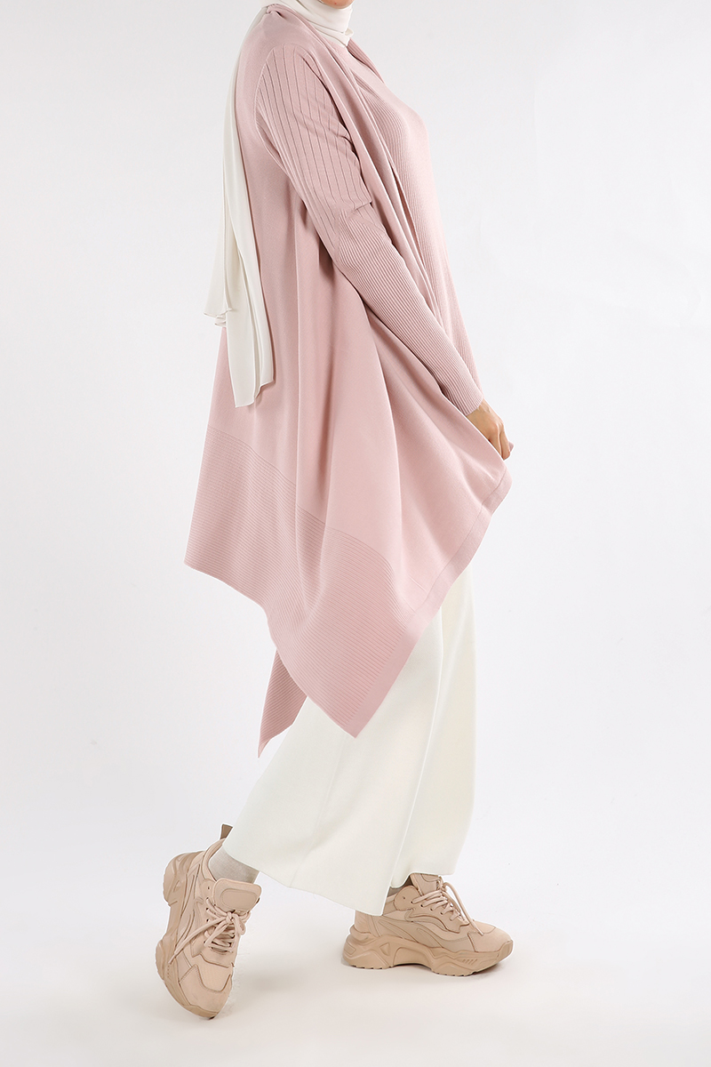 Asymmetric Knitwear Hijab Suit