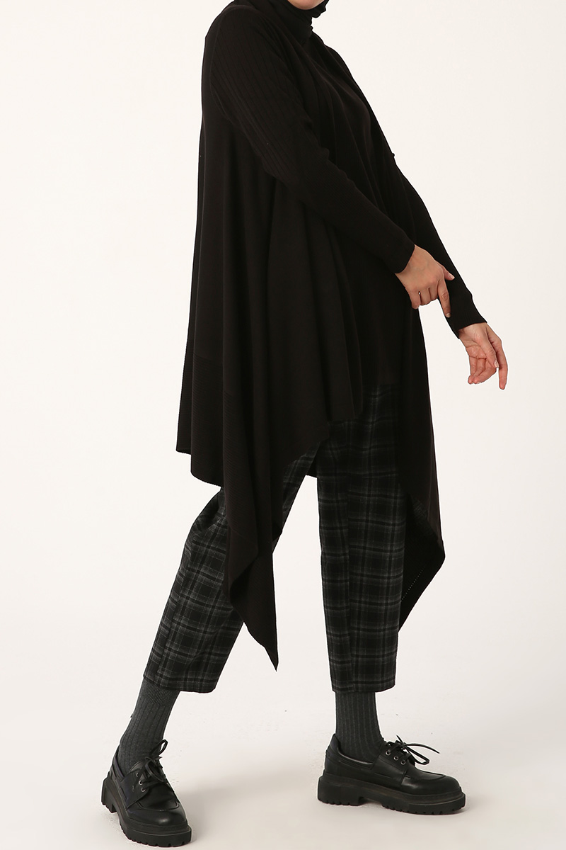 Asymmetric Knitwear Hijab Suit