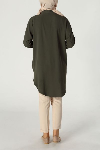 Button Front Side Pocket Detailed Tunic