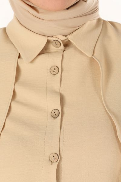 Fırfır Detay Gömlek Tunik
