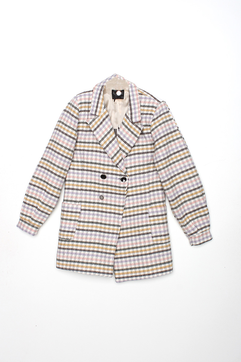 Button Front Tweed Jacket