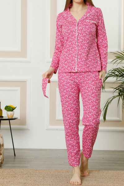 Üç Parça Desenli Pijama Takımı
