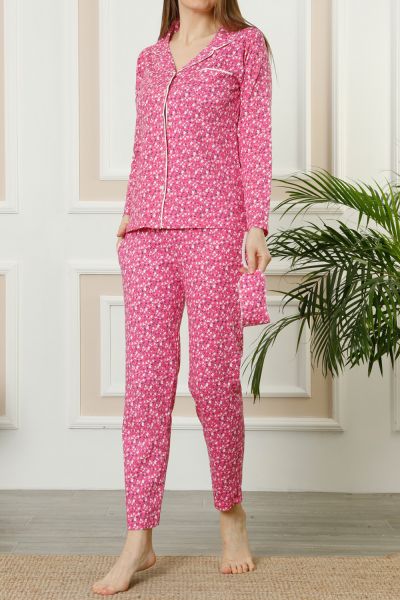 Üç Parça Desenli Pijama Takımı