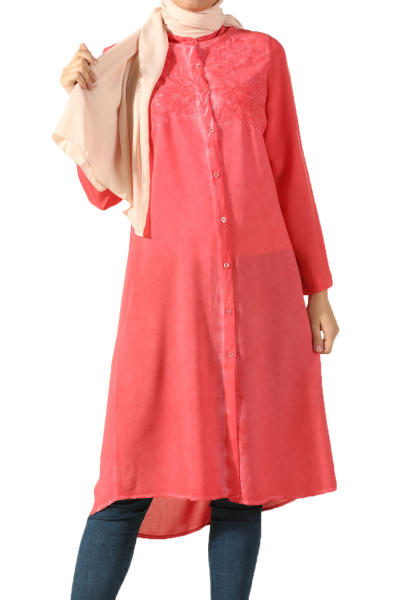 Viscose Top Robes Embroidered Shirt Tunic