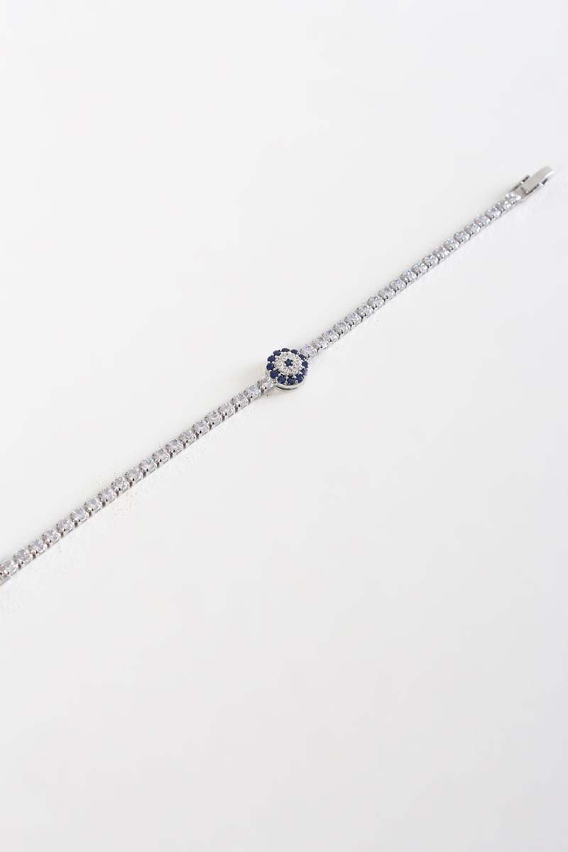 Bracelet with Evil Eye Bead in the Middle with Extension Attachment