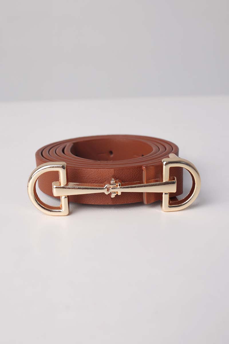 Long Double Buckle Leather Belt