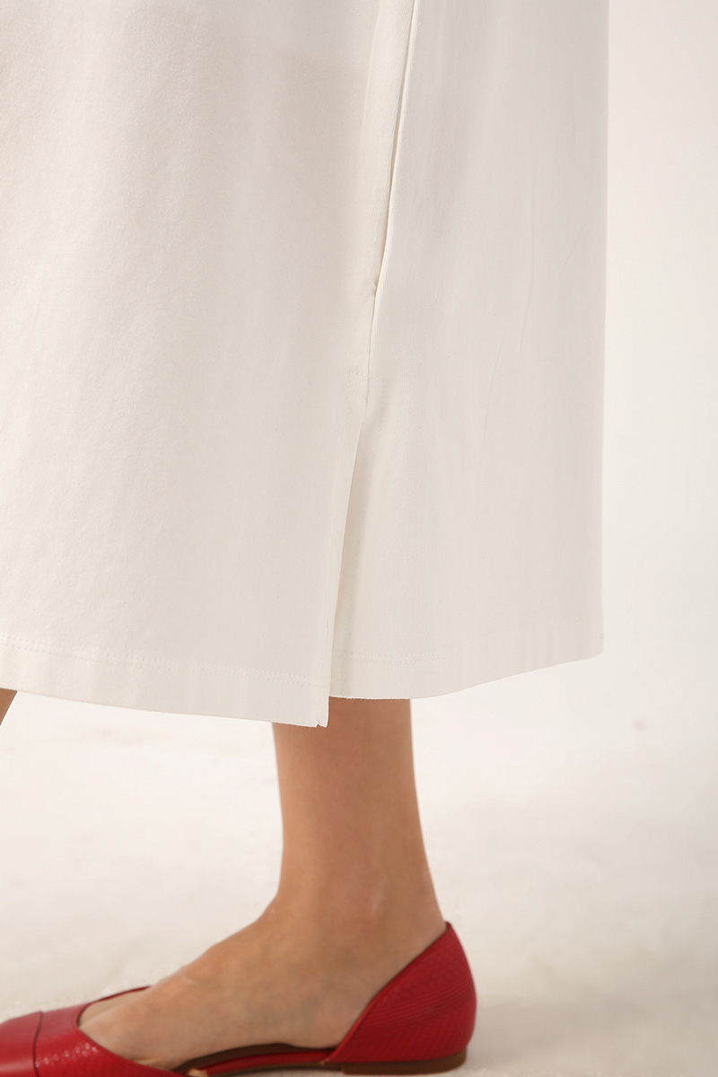 Slit Detailed Long Skirt Lining