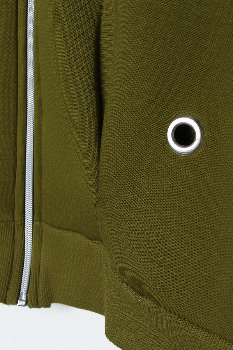V-Neck Eyelet Detailed Raised Zipper Cardigan