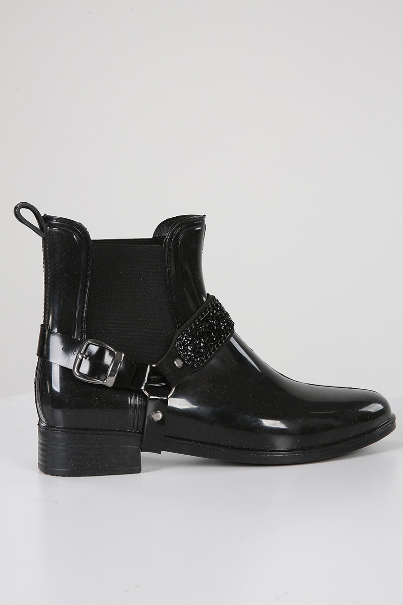 Stone Detail Belted Boot