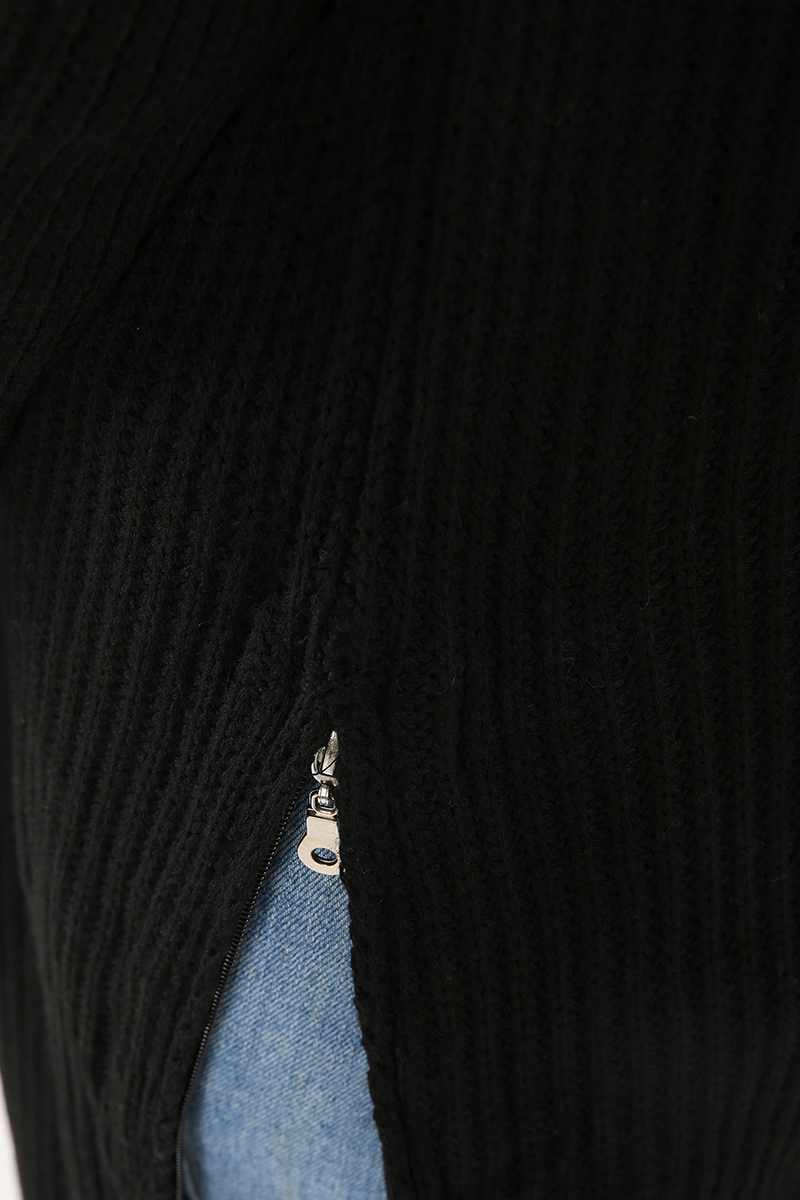 Zipper Detail Knitwear Tunic