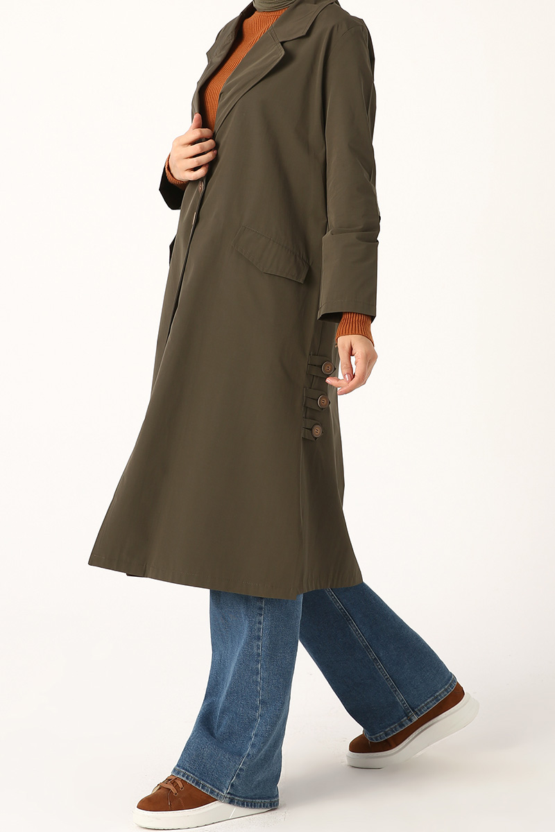 Buttoned Trench Coat