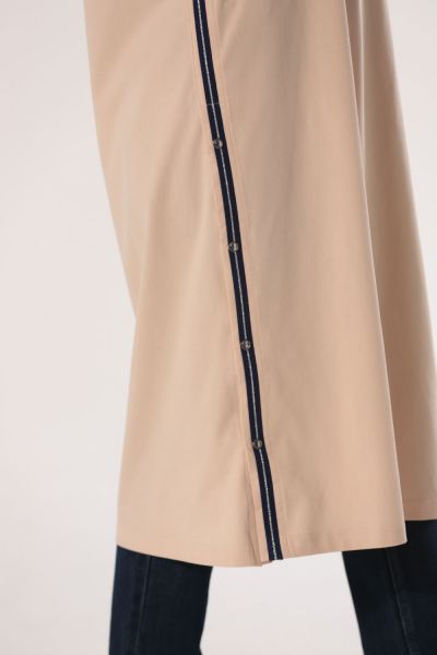 Polo Neck Zipper Front Long Tunic
