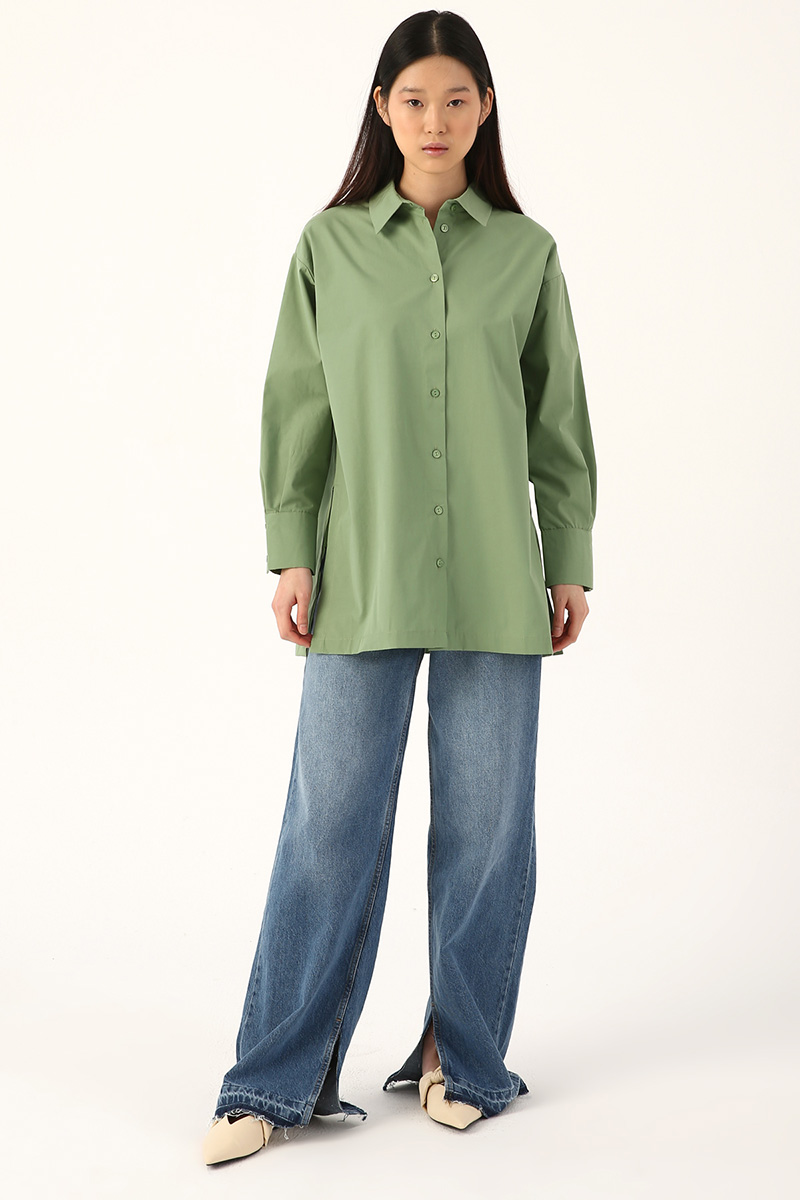 100% Cotton Oversize Slit Side Tunic