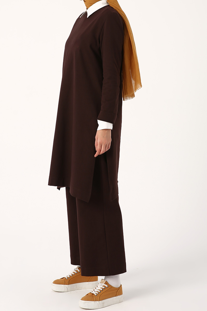 Slit Side Blouse and Pants Outfit Set