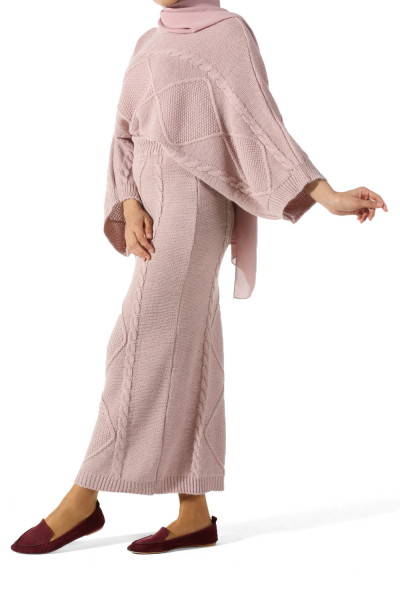 Batwing Sleeve Hijab Suit With Skirt