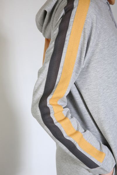 Striped Hooded Zippered Track Suit