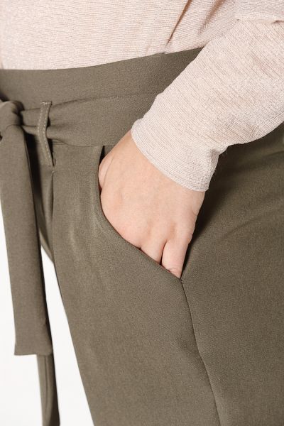 Çift Düğmeli Yüksek Bel Pantolon