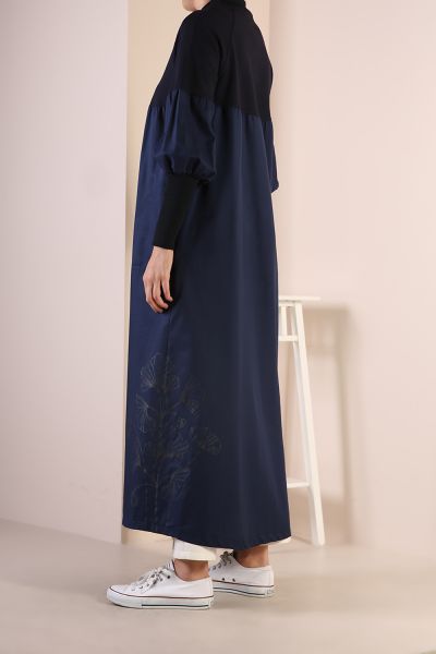Long Lantern Sleeve Printed Abaya
