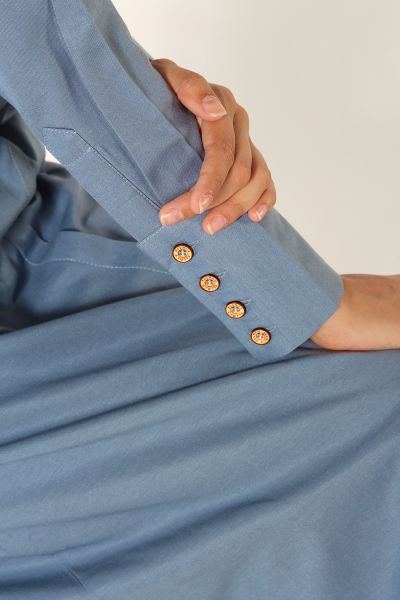 Yüksek Manşetli Düğmeli Gömlek Tunik