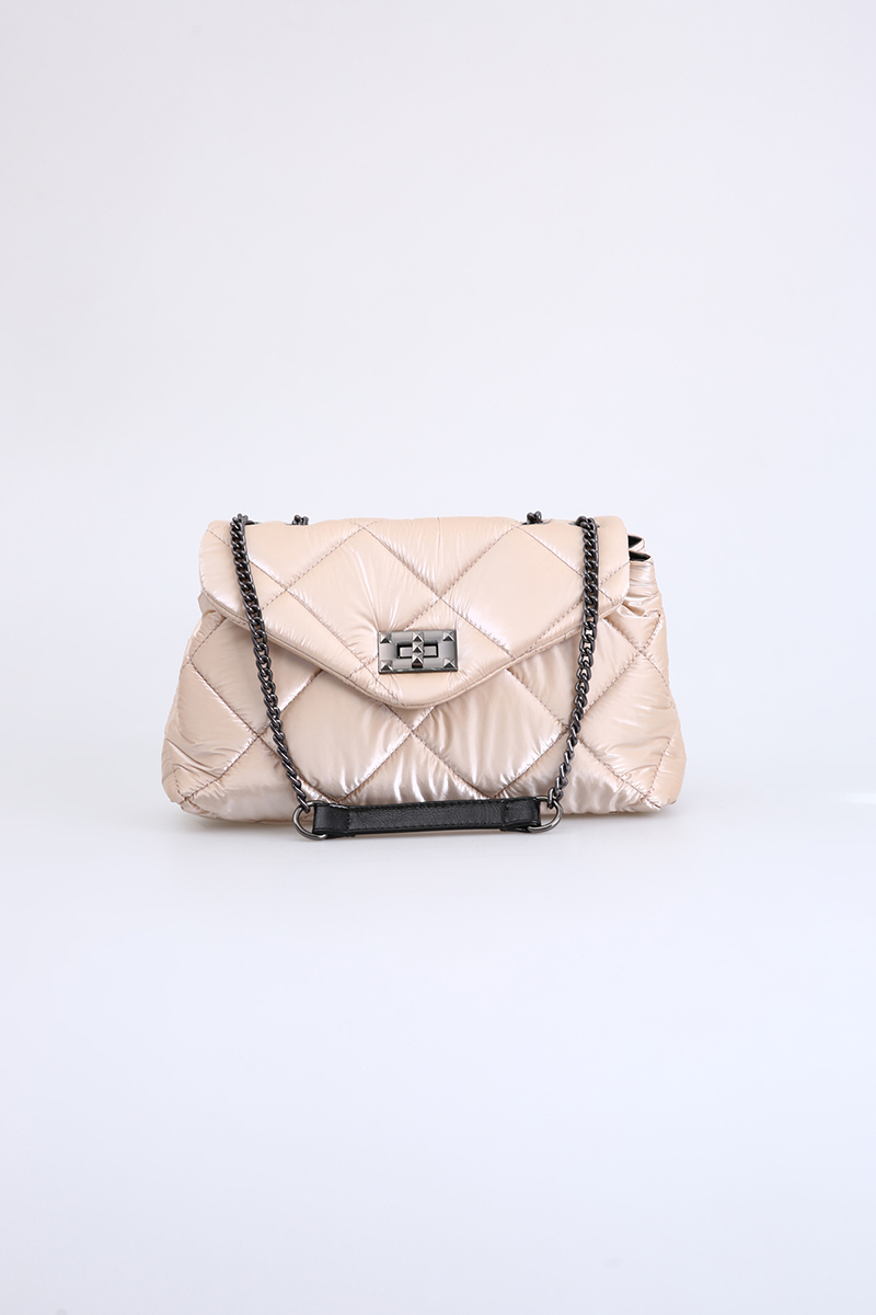 Quilted Twist Lock Flap Chain Bag
